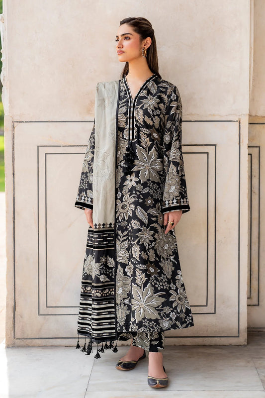 BAROQUE - 3PC KARANDI PRINTED SHIRT WITH PRINTED DUPATTA AND TROUSER-EP-5421