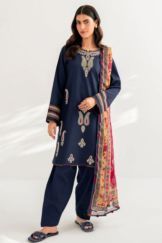 JAZMIN-3PC LAWN EMBROIDERED SHIRT WITH DIAMOND PRINT DUPATTA & TROUSER - EP - 5309