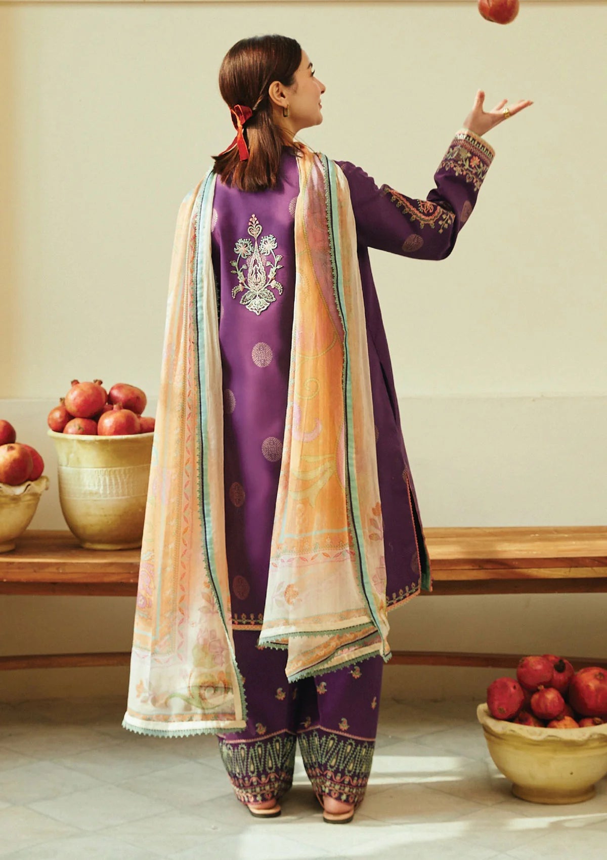 ZARA SHAHJAHAN- 3PC LAWN EMBROIDERED SHIRT WITH CHIFFON PRINT DUPATTA-EP-5171