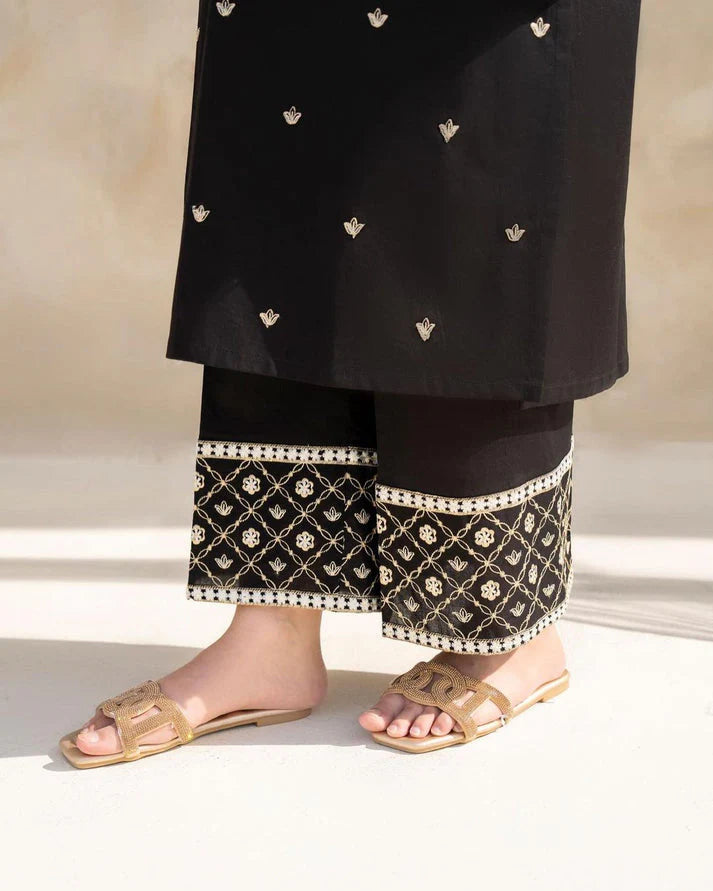 RIWAJ TAN 2PC EMBROIDERED SHIRT WITH EMBROIDERED SLEEVES WITH EMBROIDERED TROUSER - EP- 5294