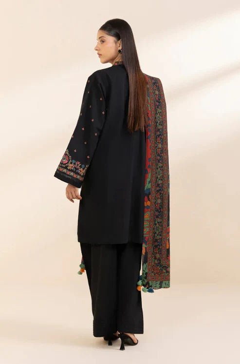 SAPPHIRE- 3PC DHANAK EMBROIDERED SHIRT WITH TWILL PRINT SHAWL & TROUSER-EP-5499