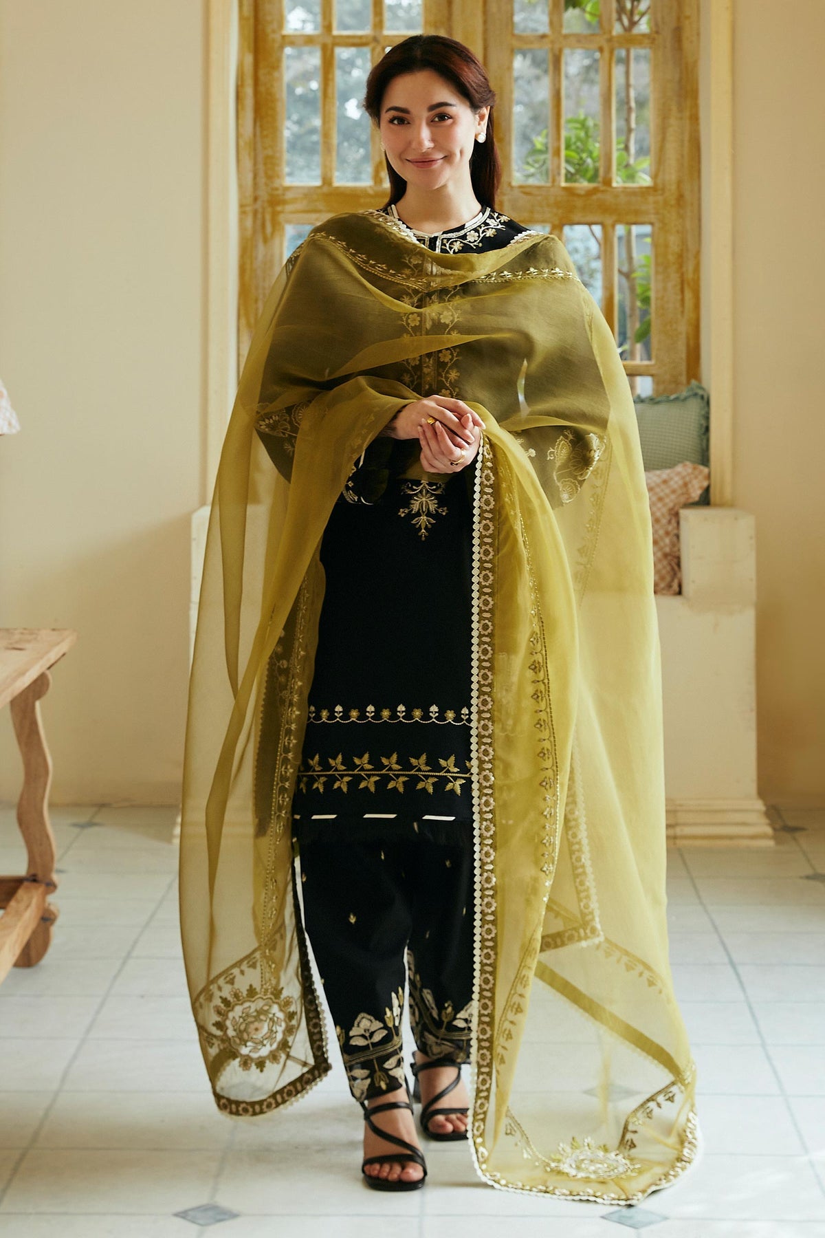 ZARA SHAH JAHAN - 3PC LAWN EMBROIDERED SHIRT WITH ORGANZA EMBROIDERED DUPATTA AND TROUSER-EP-5217