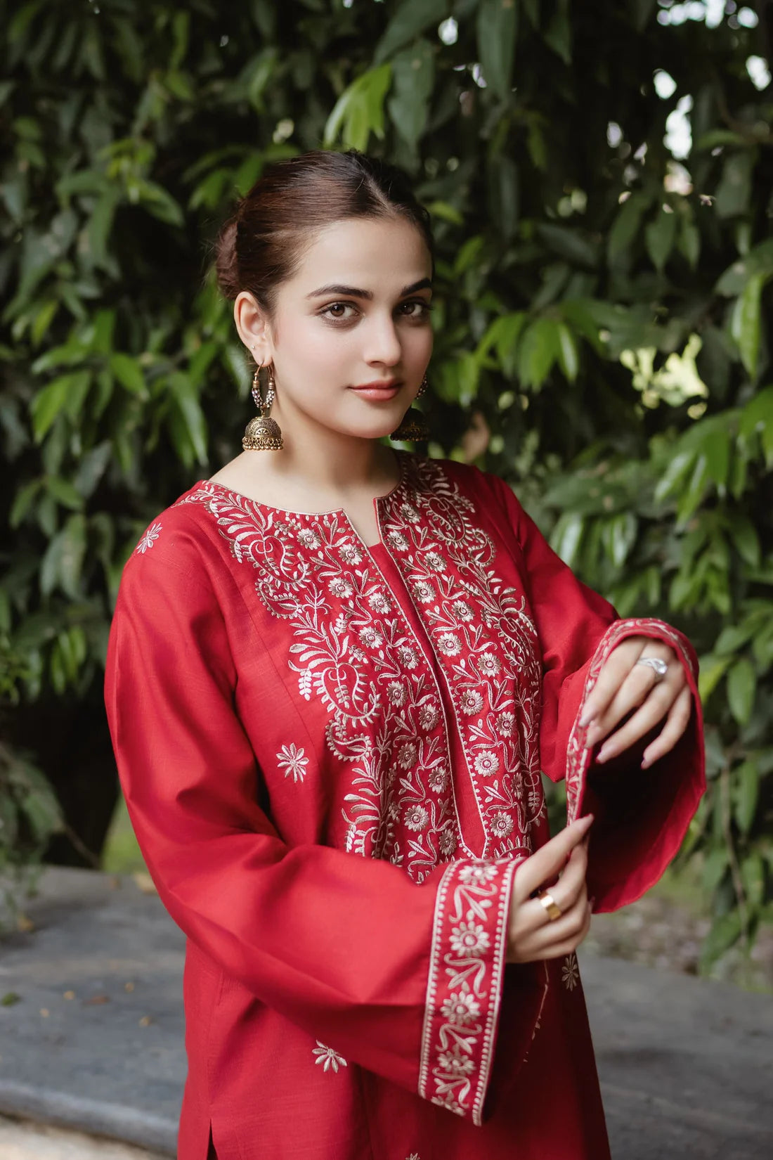 URGE-2PC DHANAK EMBROIDERED SHIRT WITH DHANAK EMBROIDERED TROUSER-EP-5442