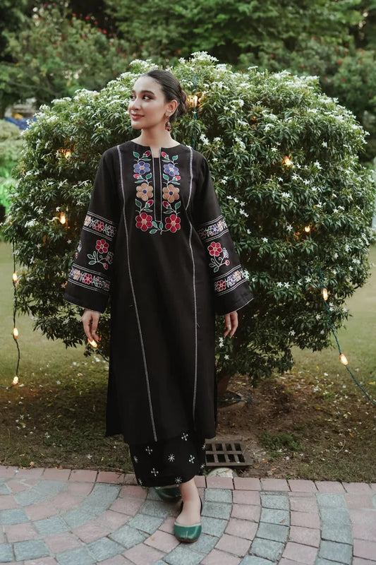 URGE-2PC DHANAK EMBROIDERED SHIRT WITH DHANAK EMB TROUSER-EP-5494