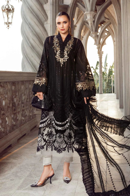 MARIA B- LAWN 3PC EMBROIDERED SHIRT WITH ORGANZA EMBROIDERED DUPATTA WITH TROUSER- EP- 5297