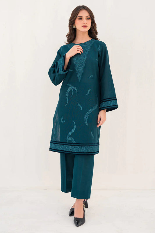 JAZMIN 2PC -DHANAK HEAVY EMBROIDERED SHIRT  WITH HEAVY EMBROIDERED SLEEVES & TROUSER- EP-5078