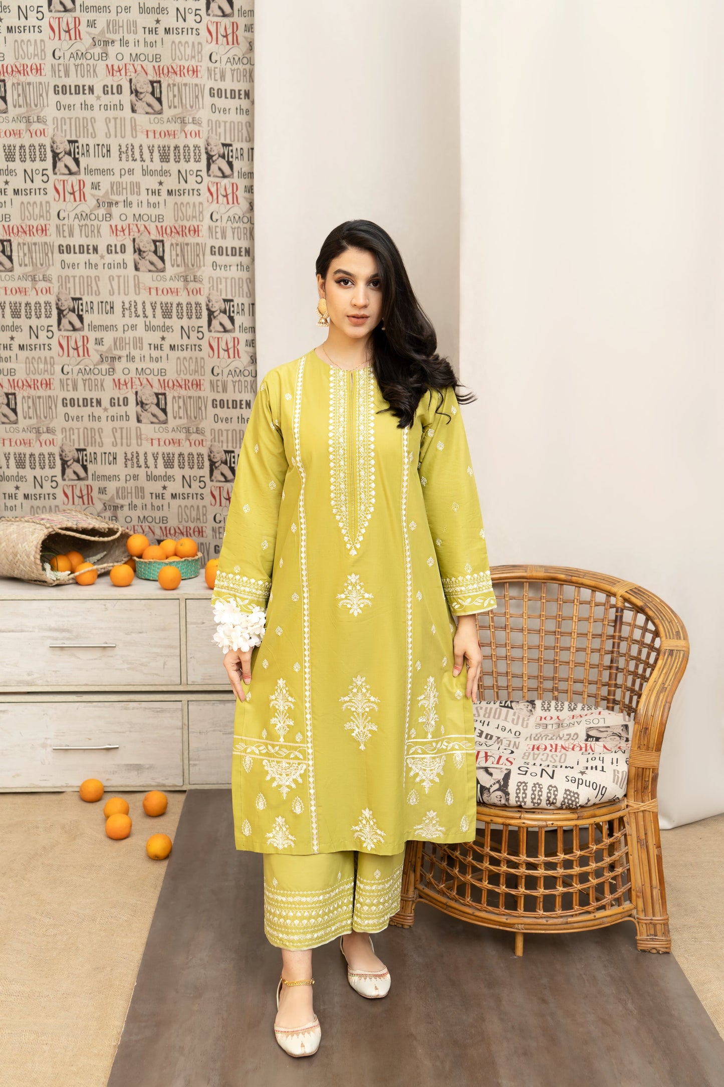 URGE- 3PC DHANAK EMBROIDERED SHIRT WITH KOTARAI PRINTED SHAWL AND EMB TROUSER-EP-5191