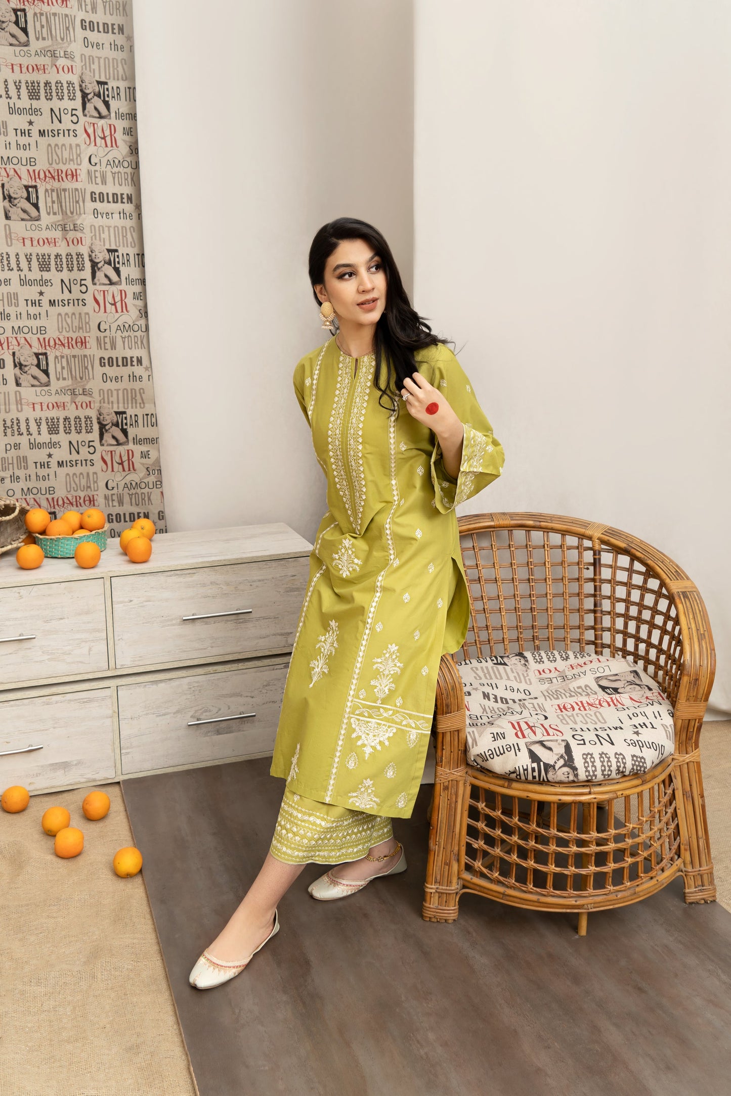 URGE- 3PC DHANAK EMBROIDERED SHIRT WITH KOTARAI PRINTED SHAWL AND EMB TROUSER-EP-5191