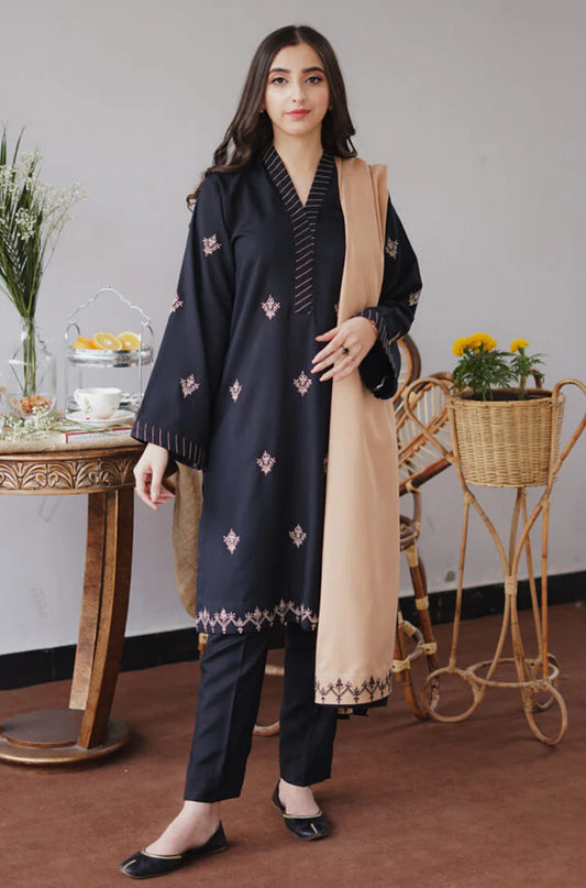 AISLING-3PC DHANAK EMBROIDERED SHIRT WITH DHANAK EMBROIDERED SHAWL & TROUSER-EP-5357