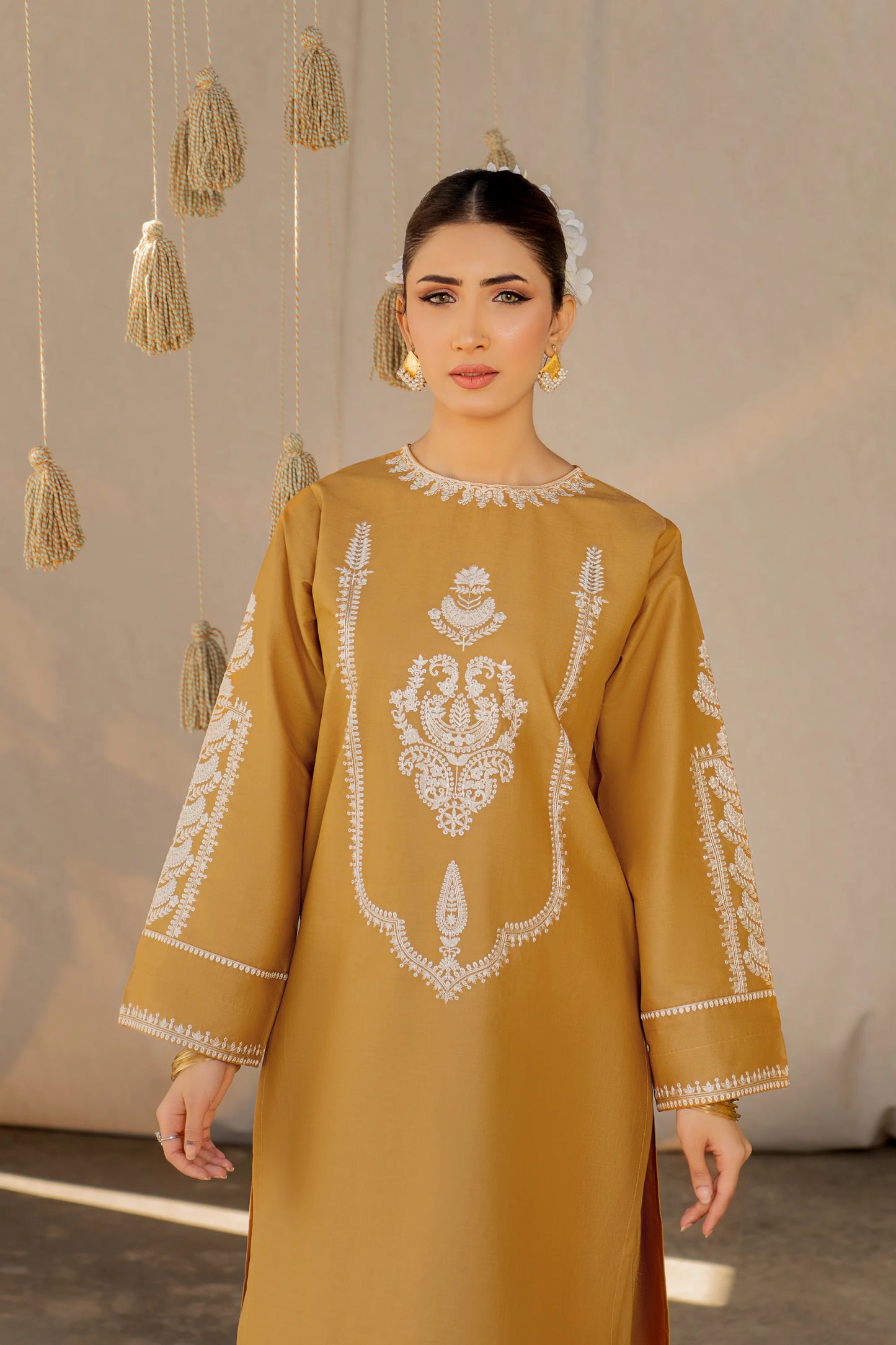 URGE- 2PC LAWN HEAVY EMBROIDERED SHIRT EMBROIDERED SLEEVES AND TROUSER-EP-5190