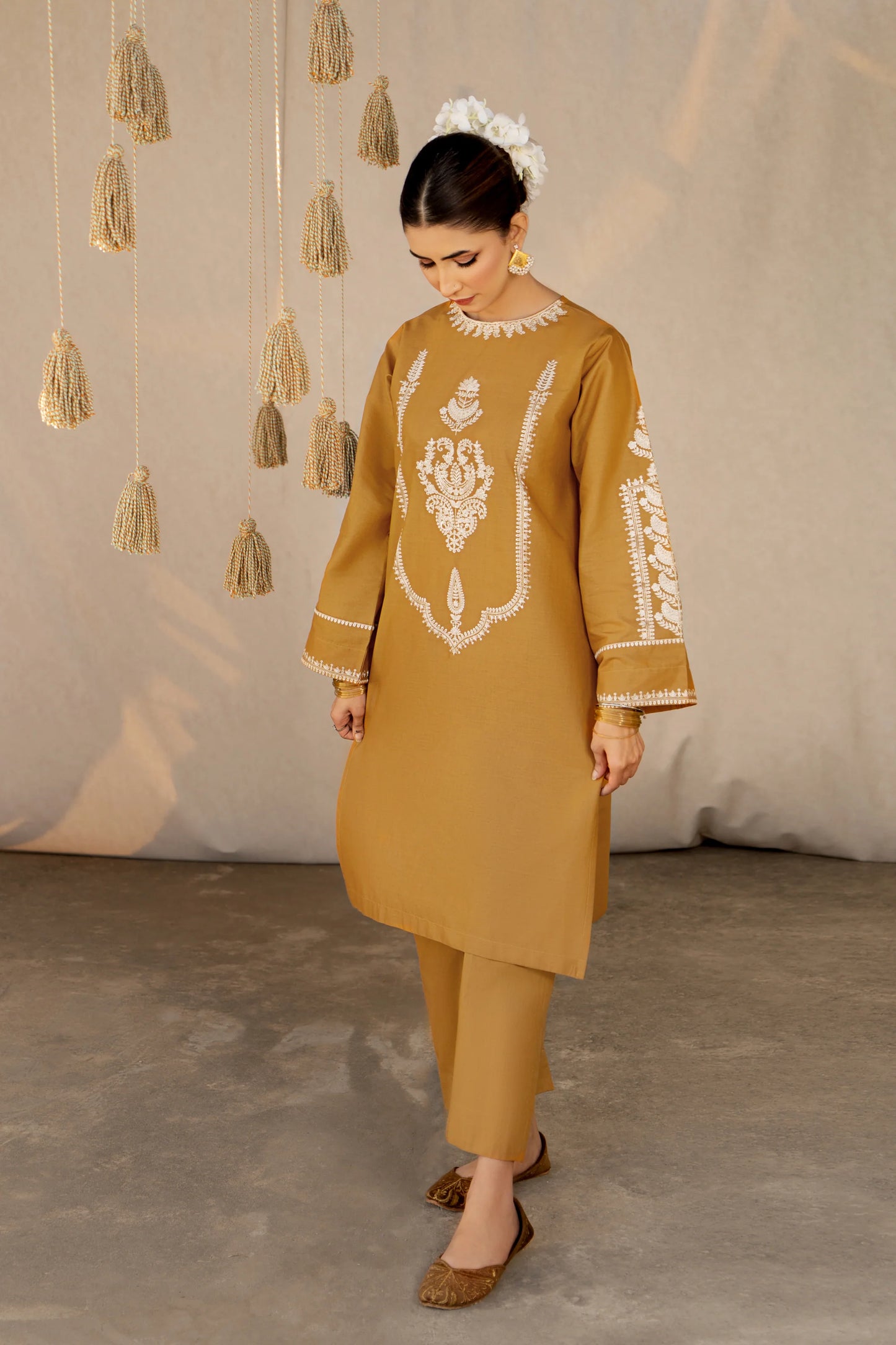 URGE- 2PC LAWN HEAVY EMBROIDERED SHIRT EMBROIDERED SLEEVES AND TROUSER-EP-5190