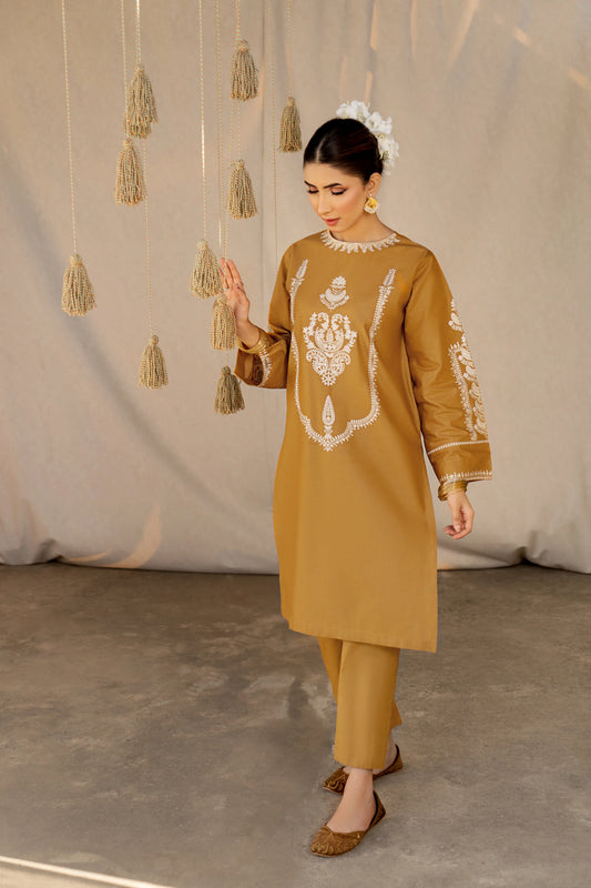 URGE- 2PC LAWN HEAVY EMBROIDERED SHIRT EMBROIDERED SLEEVES AND TROUSER-EP-5190