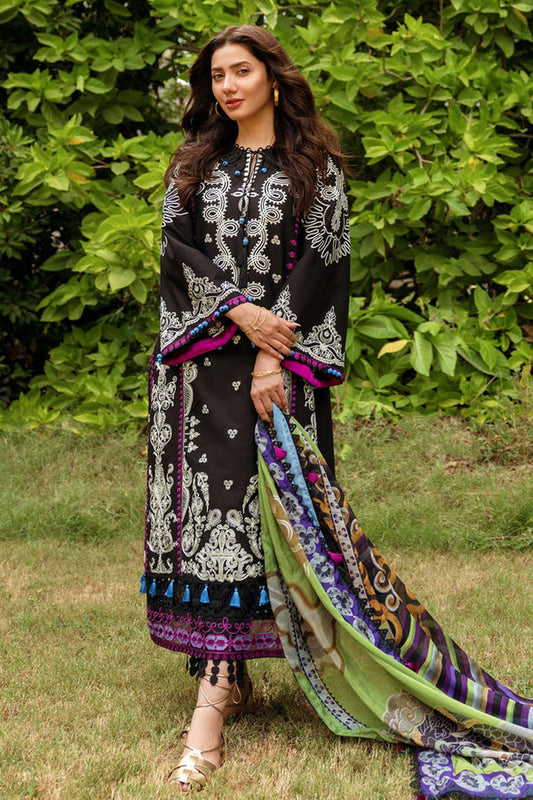 SIRAA BY SADAF- 3PC DHANAK  EMBROIDERED SHIRT WITH WOOL PRINTED SHAWL & TROUSER _EP_ 5287