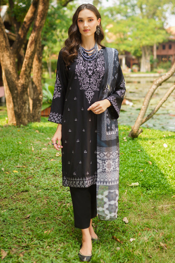 GARNET-3PC LAWN EMBROIDERED SHIRT WITH DIAMOND PRINTED DUPATTA AND TROUSER _ EP _ 5286