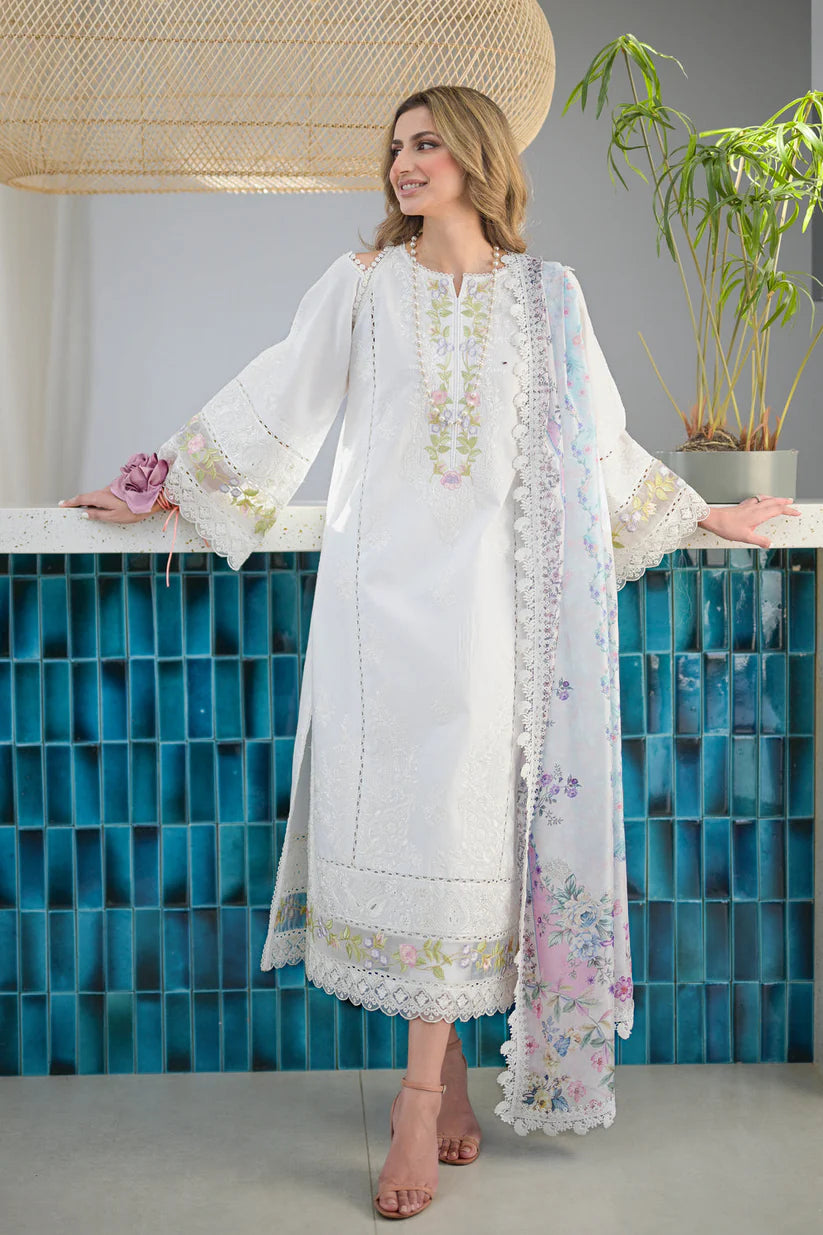 NATASHA KAMAL-3PC DHANAK EMBROIDERED SHIRT WITH COUTURE PRINTED SHAWL & TROUSER_EP_2890