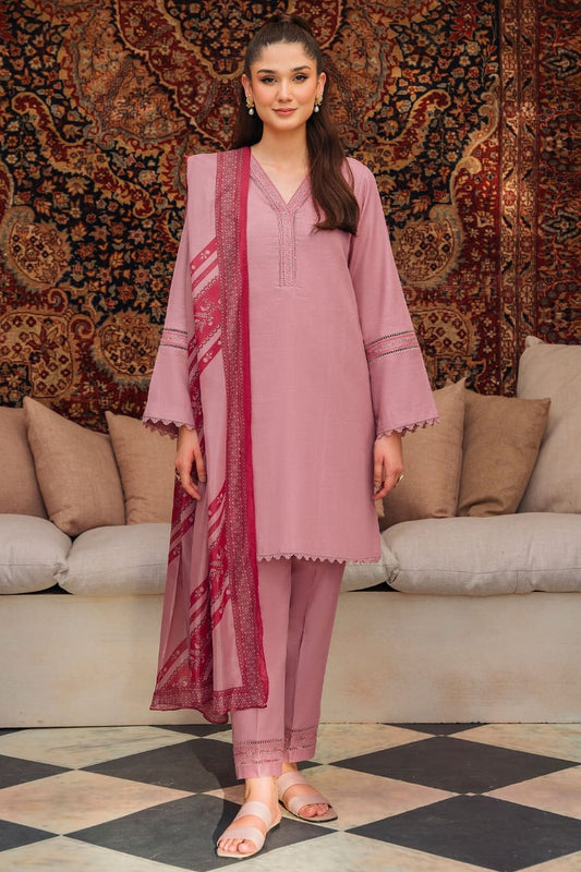 ZIVA - 3PC LAWN EMBROIDERED SHIRT WITH DIAMOND PRINTED DUPATTA AND TROUSER-EP-5168