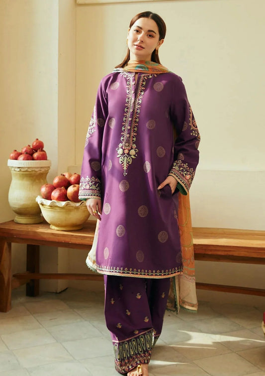 ZARA SHAHJAHAN- 3PC LAWN EMBROIDERED SHIRT WITH CHIFFON PRINT DUPATTA-EP-5171