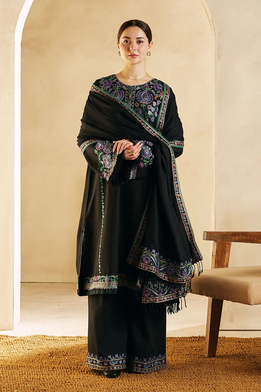 ZARASHAHJAHAN- 3PC DHANAK EMBROIDERED SHIRT WITH DHANAK EMBROIDERED SHAWL & TROUSER- EP-5022