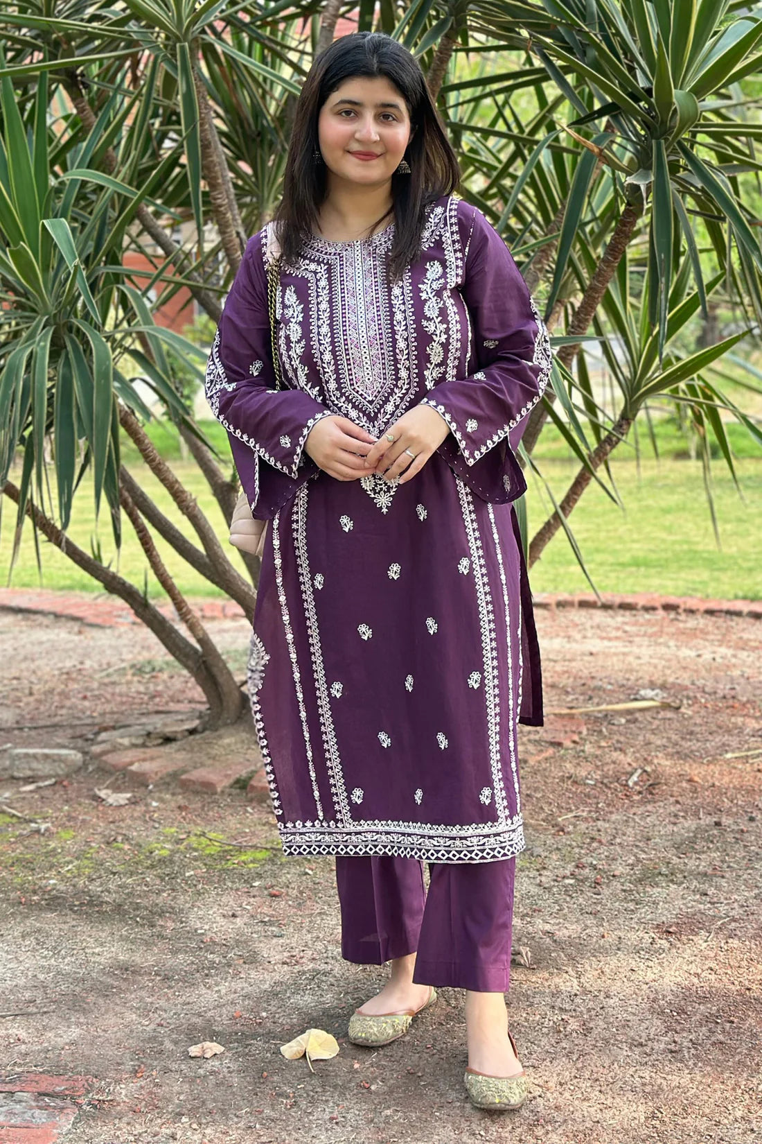 WINTER-2PC DHANAK EMBROIDERED SHIRT & DHANAK EMBROIDERED SLEEVES & TROUSER-EP-5446